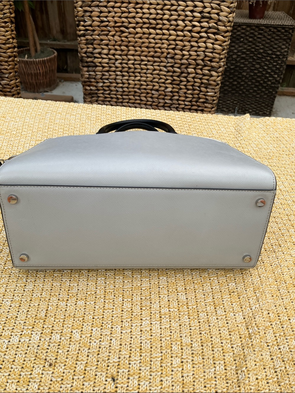 NWOT Kate Spade Madison Satchel Light Platinum Gray & Cream Colorblock + Wallet - Picture 8 of 15